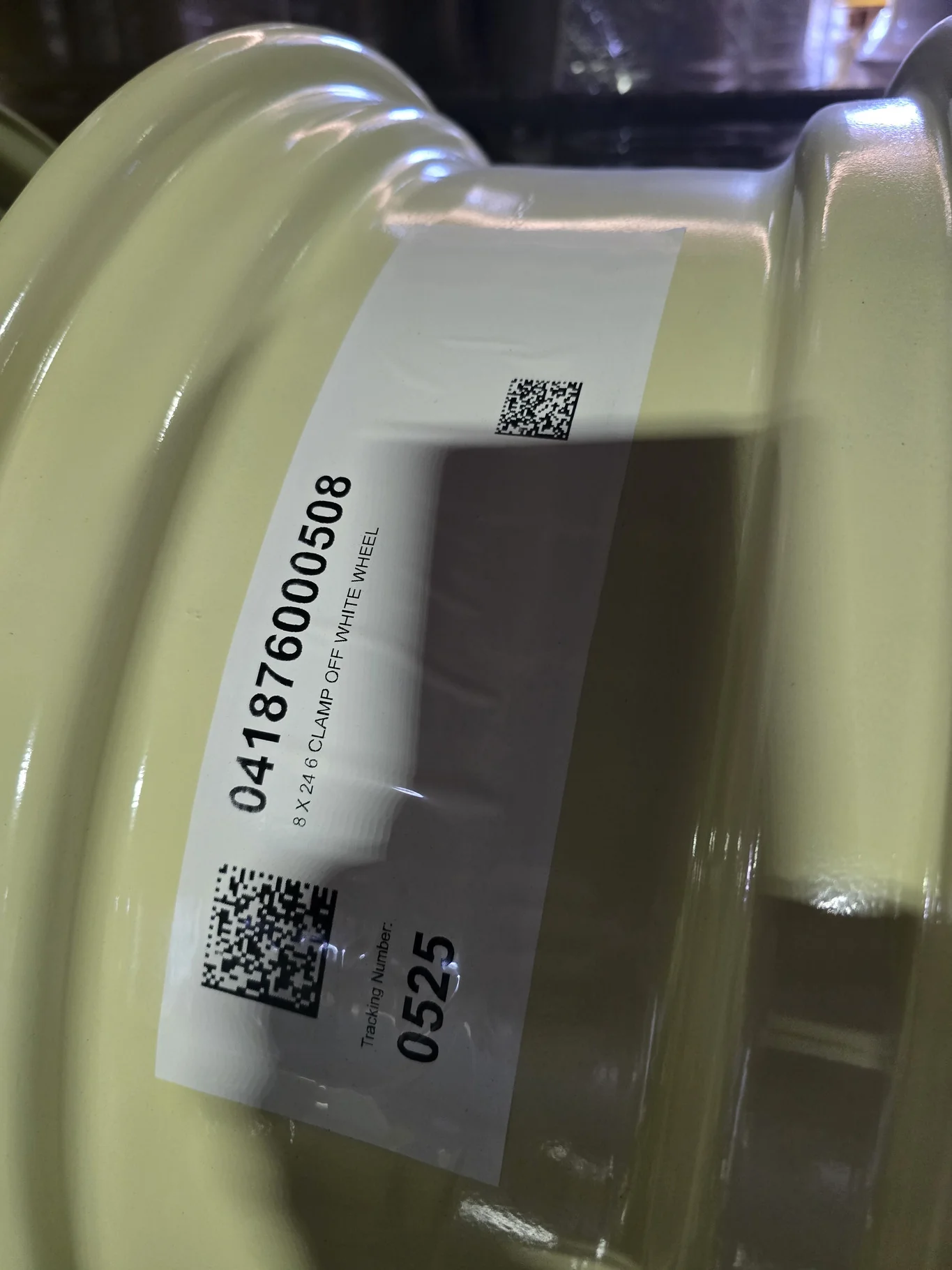 8 X 24 6 CLAMP OFF WHITE WHEEL image 3