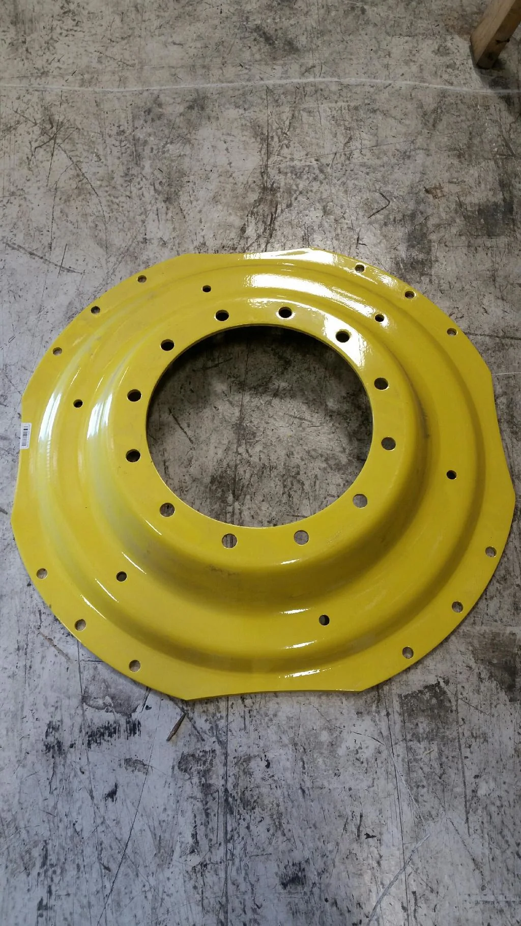 DISCS 38" WAFFLE 12-16.732-14.60 (4" DRAW) .906 BH WITH WEIGHT HOLES YELLOW