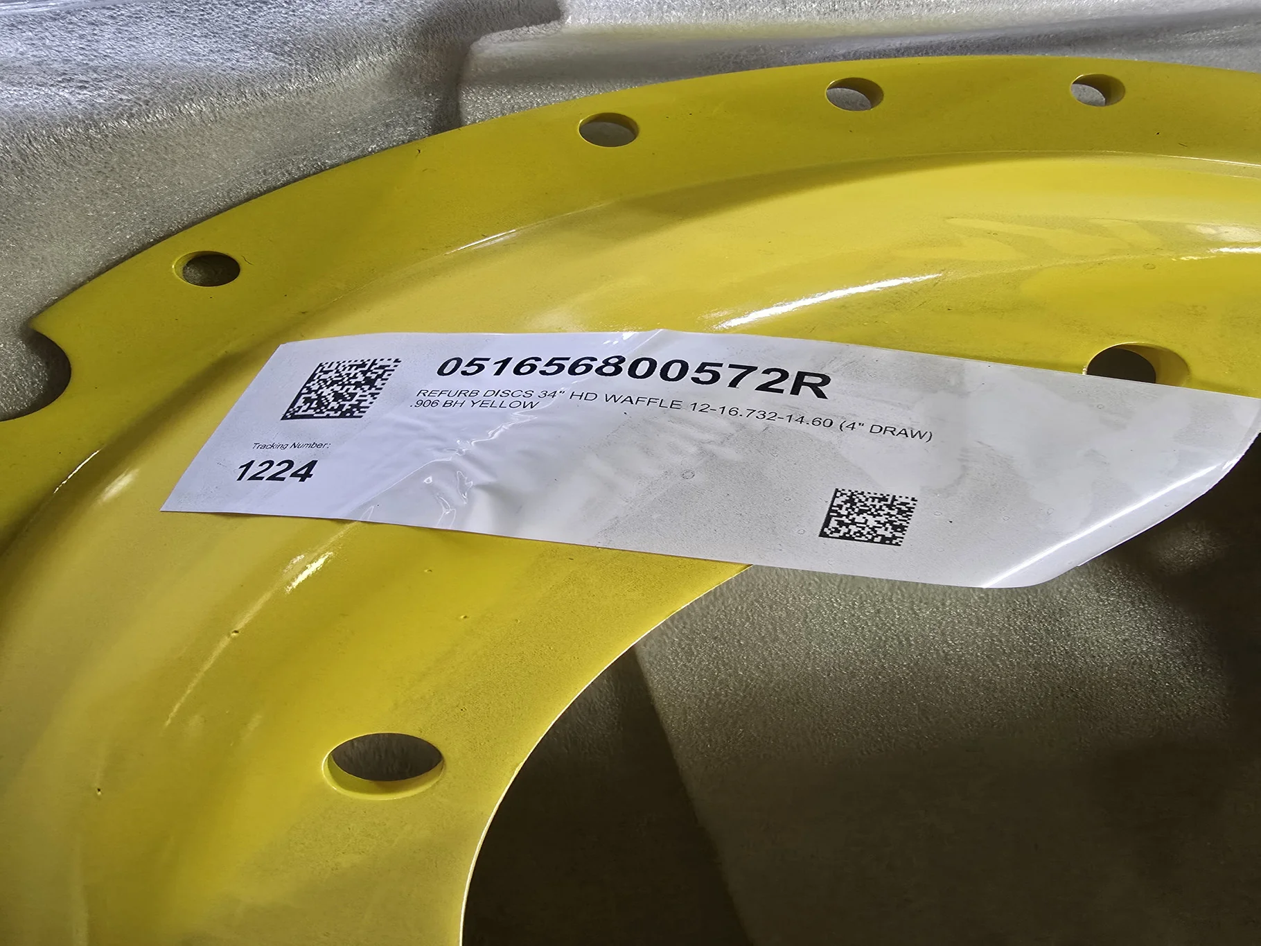 DISCS 34" WAFFLE 12-16.732-14.60 (4" DRAW) .906 BH HD YELLOW image 3