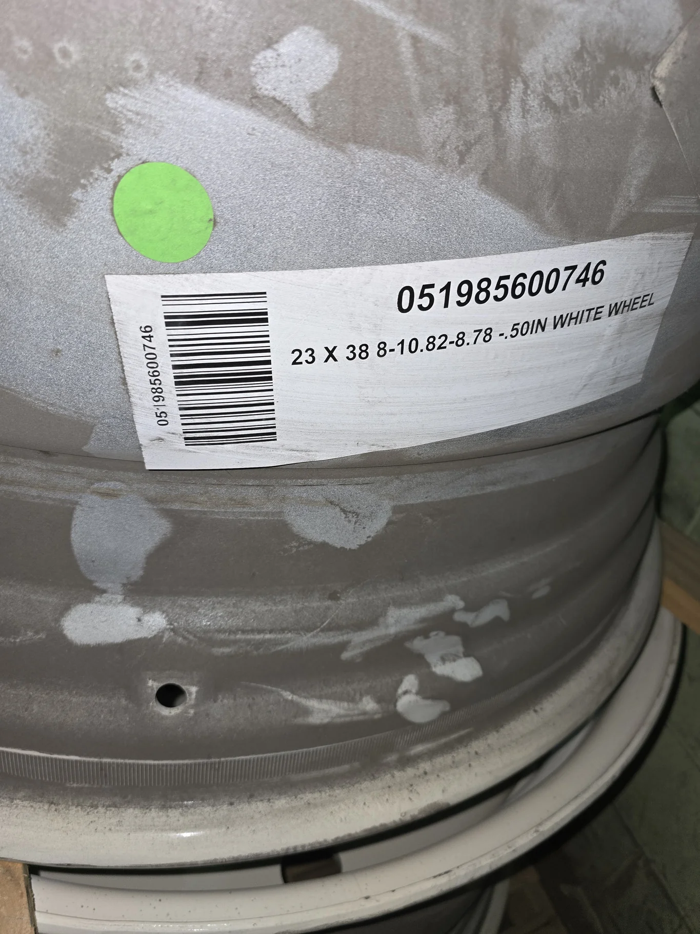 23 X 38 8-10.82-8.78 -.50IN WHITE WHEEL image 3
