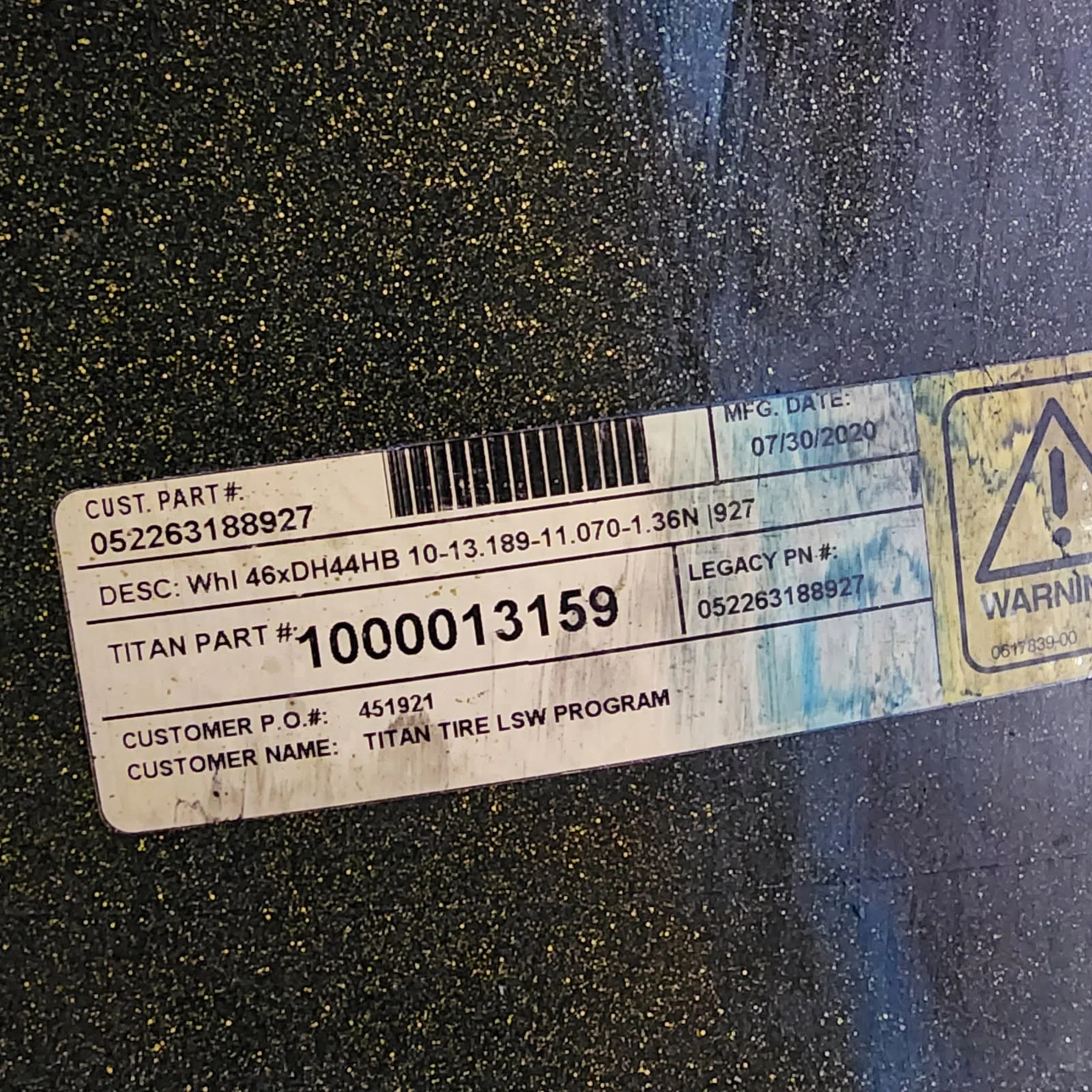 44 X 46 LSW 10-13.189-11.07 YELLOW WHEEL image 2