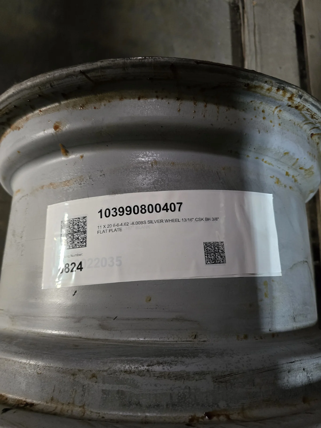 11 X 20 6-6-4.62 -8.00BS SILVER WHEEL image 2