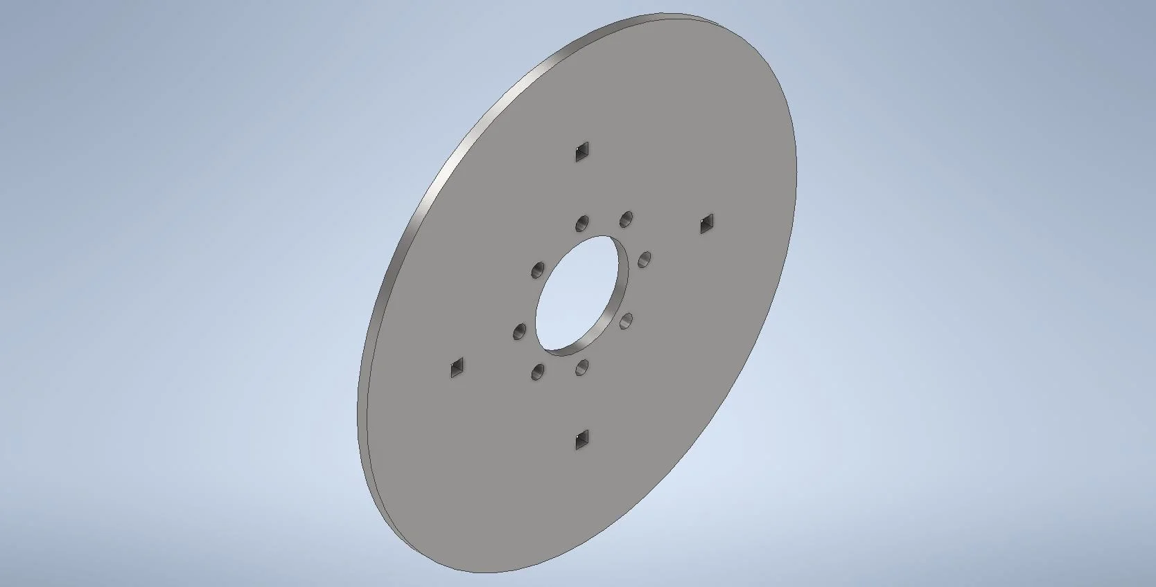 DISCS 27.57" FLAT PLATE 8-8-6.0 (.812 BH) .625 THK (WITH 4-16.0 (.75 SQ BH) WEIGHT HOLES)