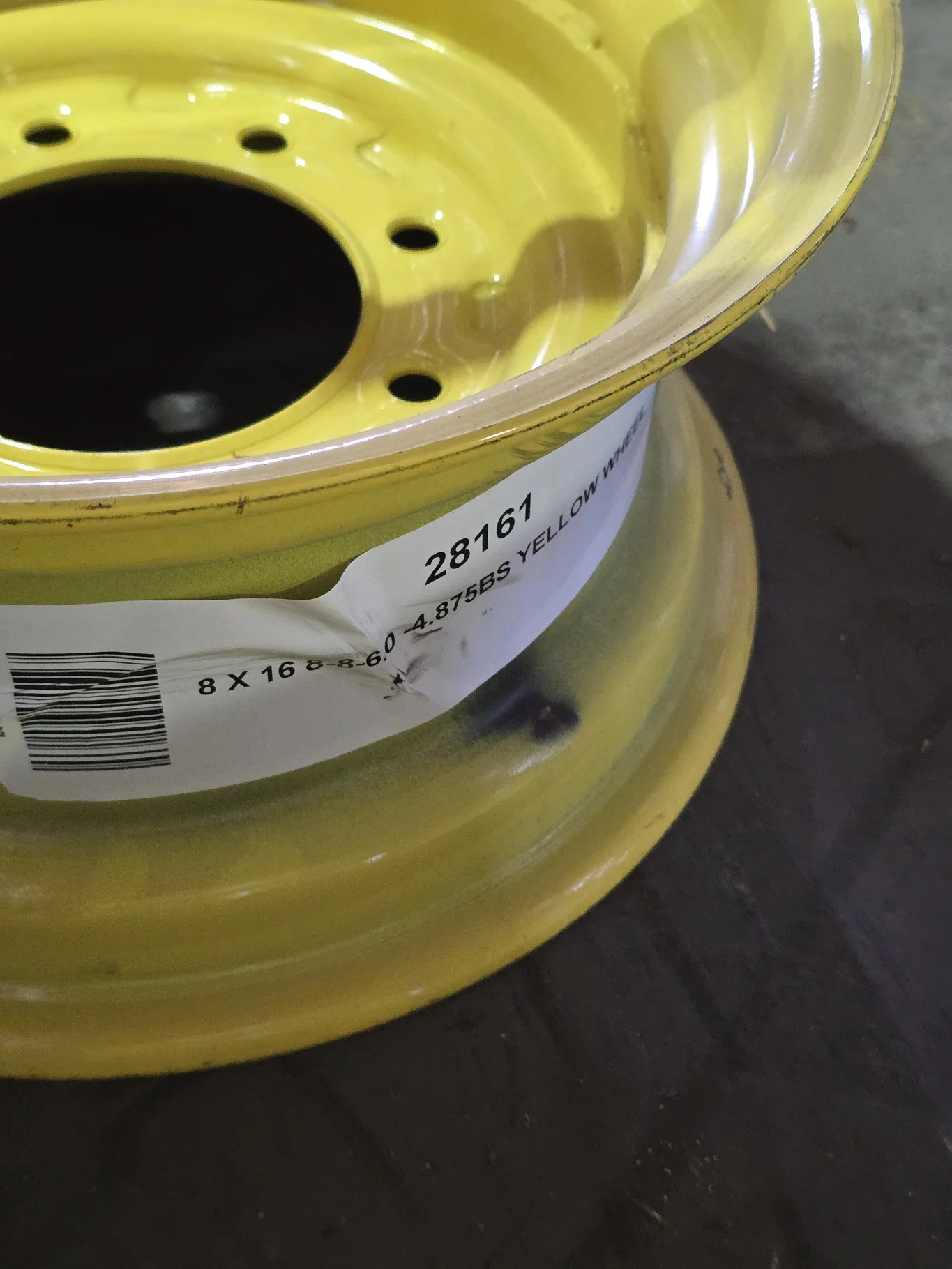 8 X 16 8-8-6.0 -4.875BS YELLOW WHEEL image 3
