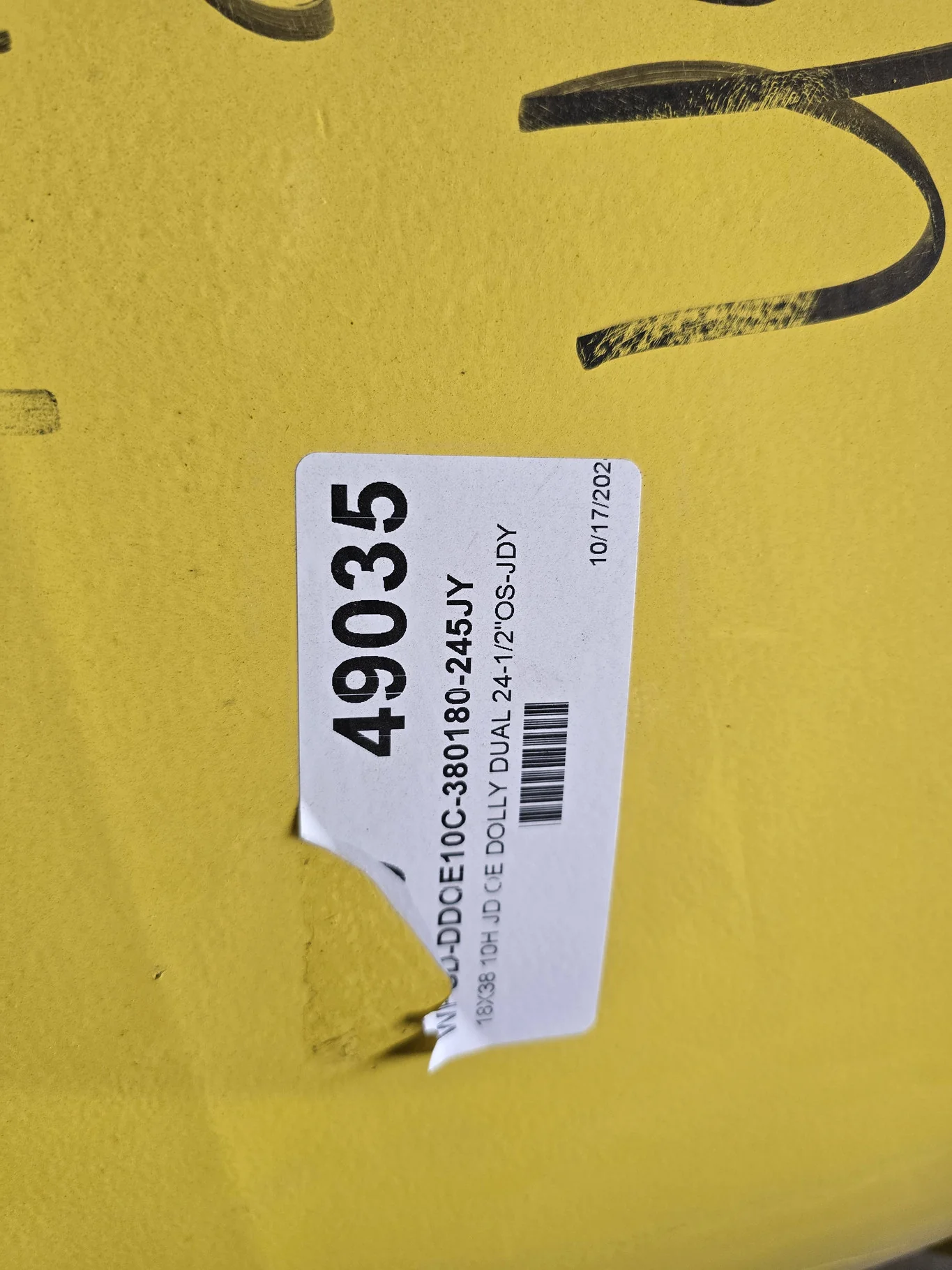 18 X 38 10-12.00-9.51 -24.5FS (INSIDE) DOLLY DUAL YELLOW WHEEL image 3