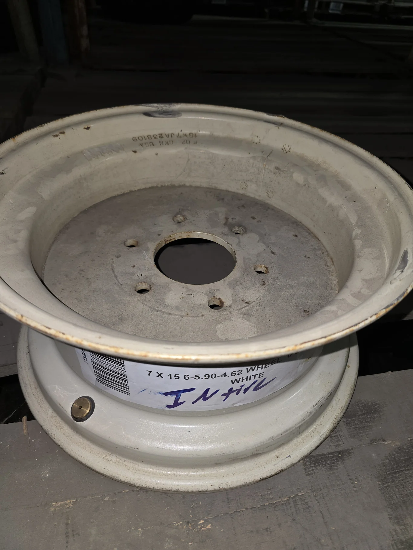 7 X 15 6-5.90-4.62 WHEEL 0 OFFSET WHITE image 2