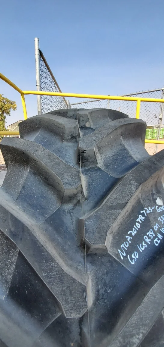 Take-off 650/65R38 Trelleborg TM800 (166D) TL mount on 18 x 38 CIH Silver (10-13-11) Small Sidewall image 2
