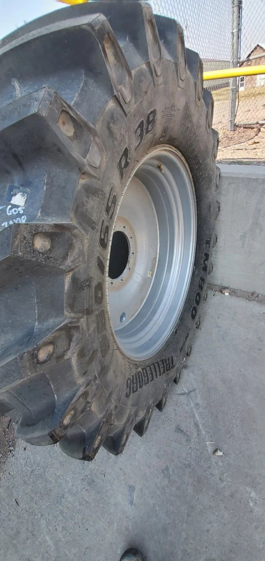 Take-off 650/65R38 Trelleborg TM800 (166D) TL mount on 18 x 38 CIH Silver (10-13-11) Small Sidewall image 3