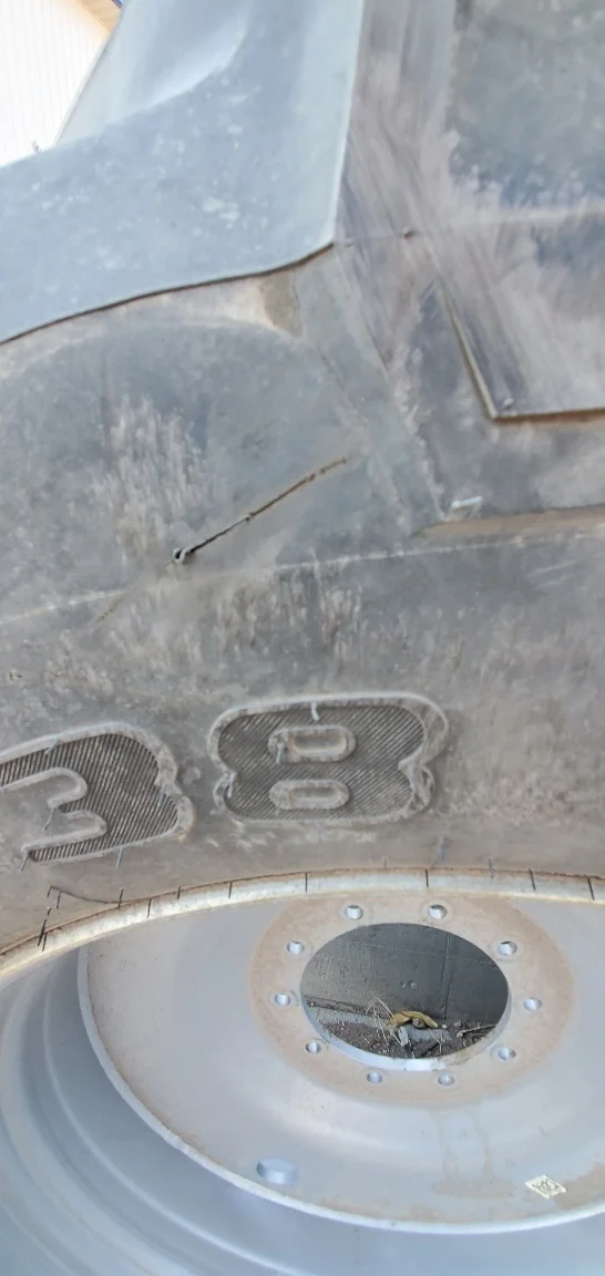 Take-off 650/65R38 Trelleborg TM800 (166D) TL mount on 18 x 38 CIH Silver (10-13-11) Small Sidewall image 4