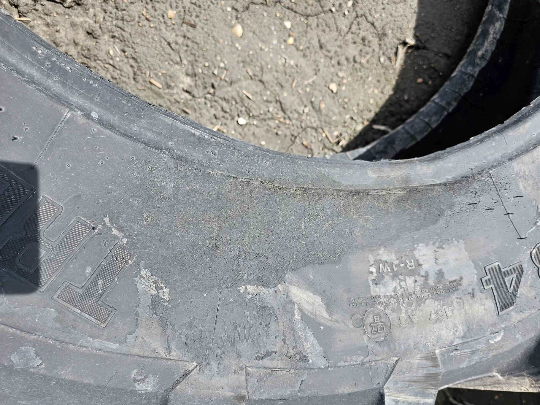 Used 85% 380/85R34 Trelleborg TM600 R-1W 137A8 TL - Good Condition (Stubble, Bead Repair By Polar image 6