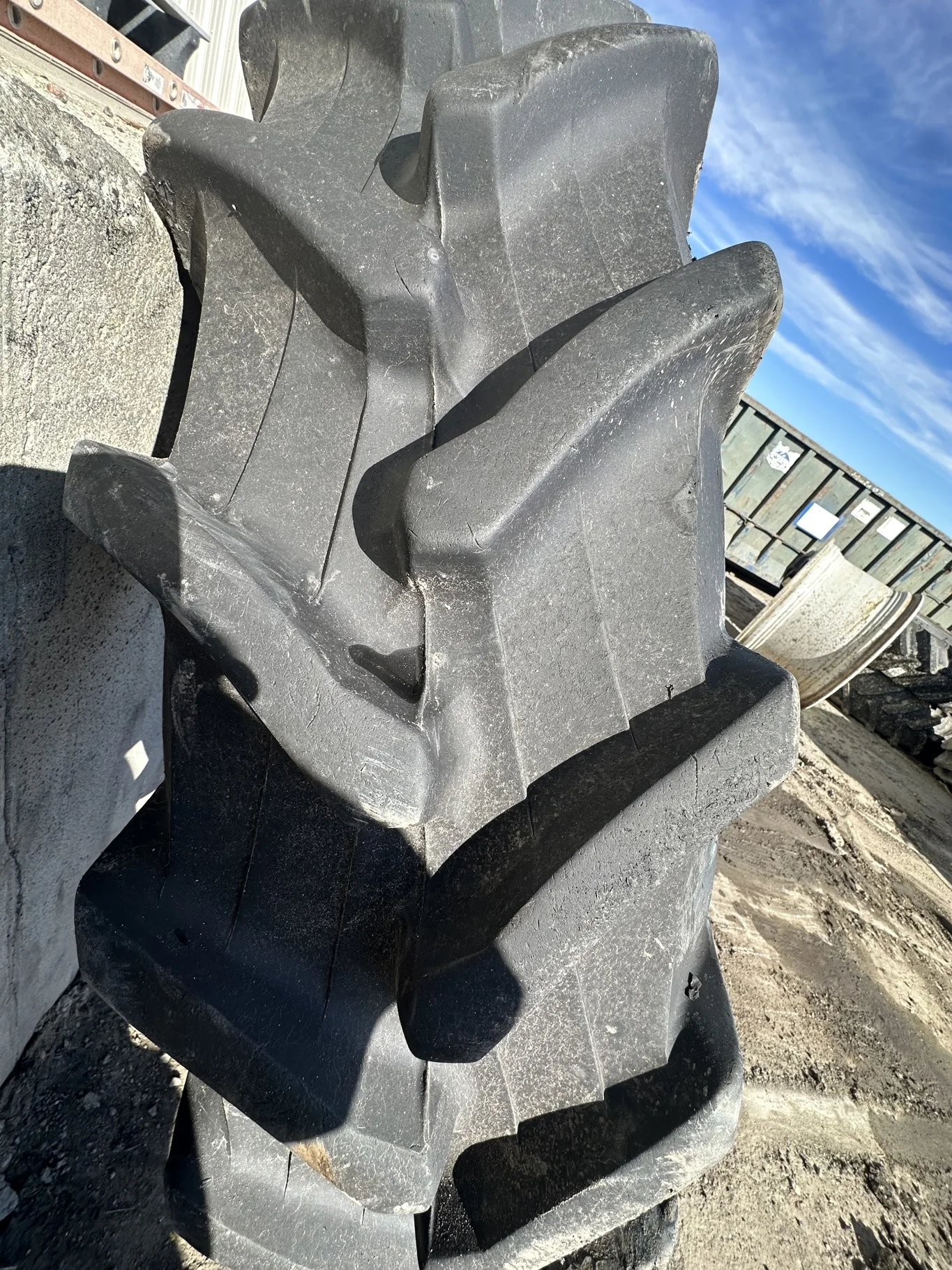 Used 80% 380/85R38 Trelleborg TM600 R-1W 142B TL (Lug Cuts Cuts Between Lugs Sidewall Patch) image 3