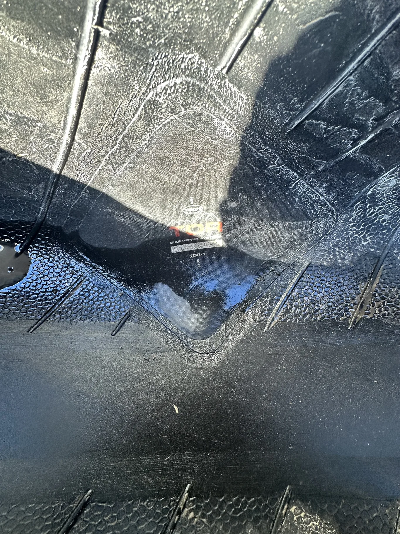 Used 80% 380/85R38 Trelleborg TM600 R-1W 142B TL (Lug Cuts Cuts Between Lugs Sidewall Patch) image 5