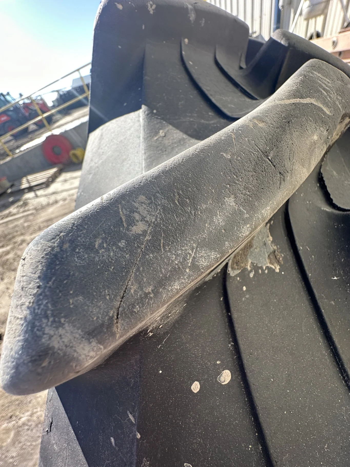 Used 80% 380/85R38 Trelleborg TM600 R-1W 142B TL (Lug Cuts Cuts Between Lugs Sidewall Patch) image 6