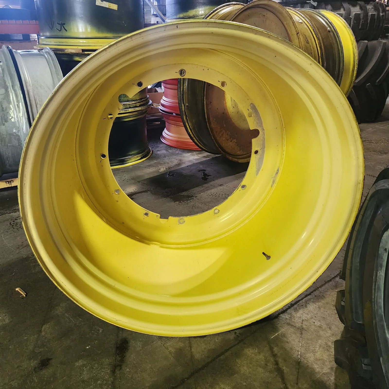 Used 38 X 46 12-32.047-30.078 Rim & Rail Yellow Wheel