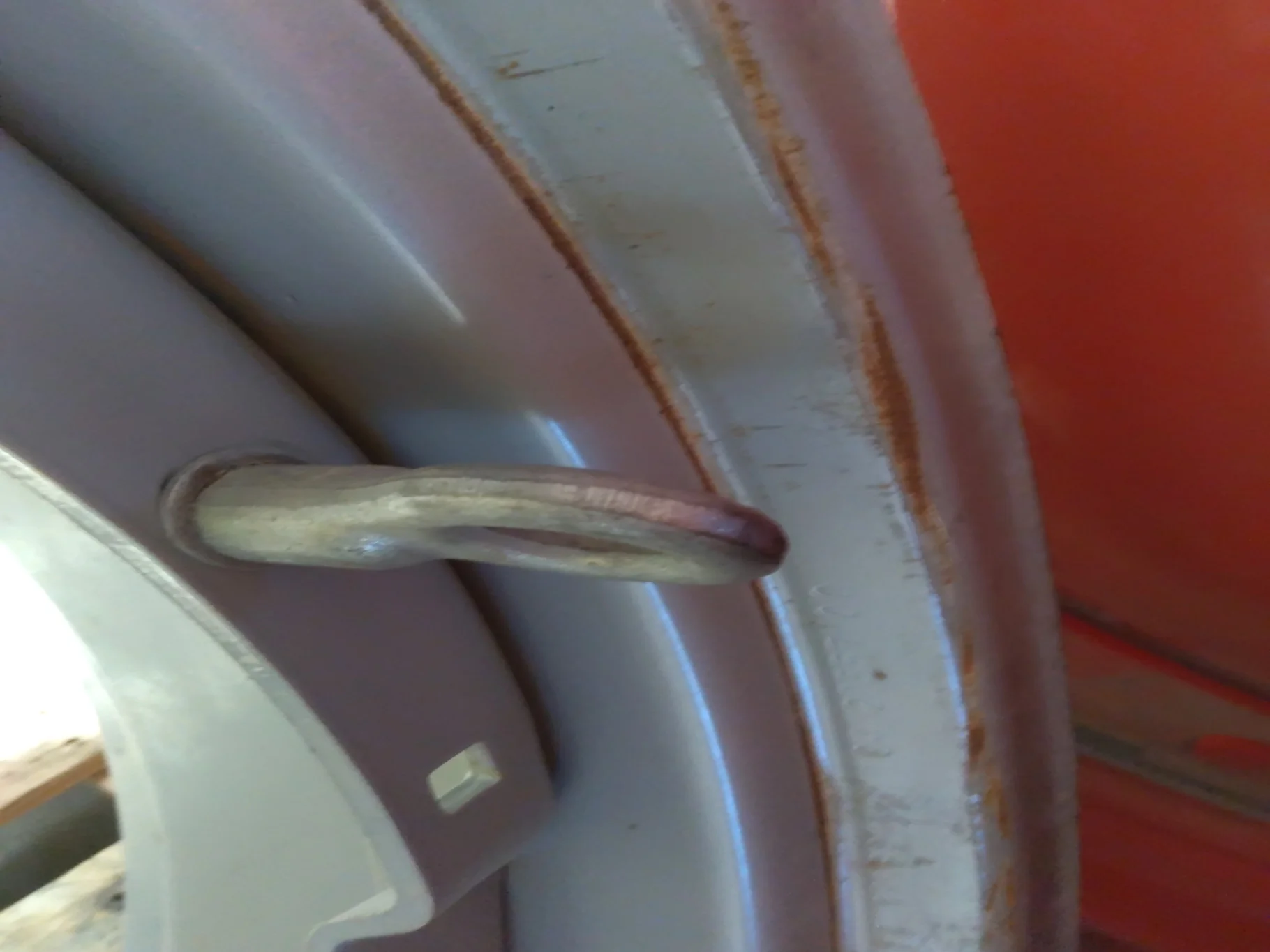 Used 12 x 38 24-33.25 3 Bolt Waffle Silver Wheel image 7
