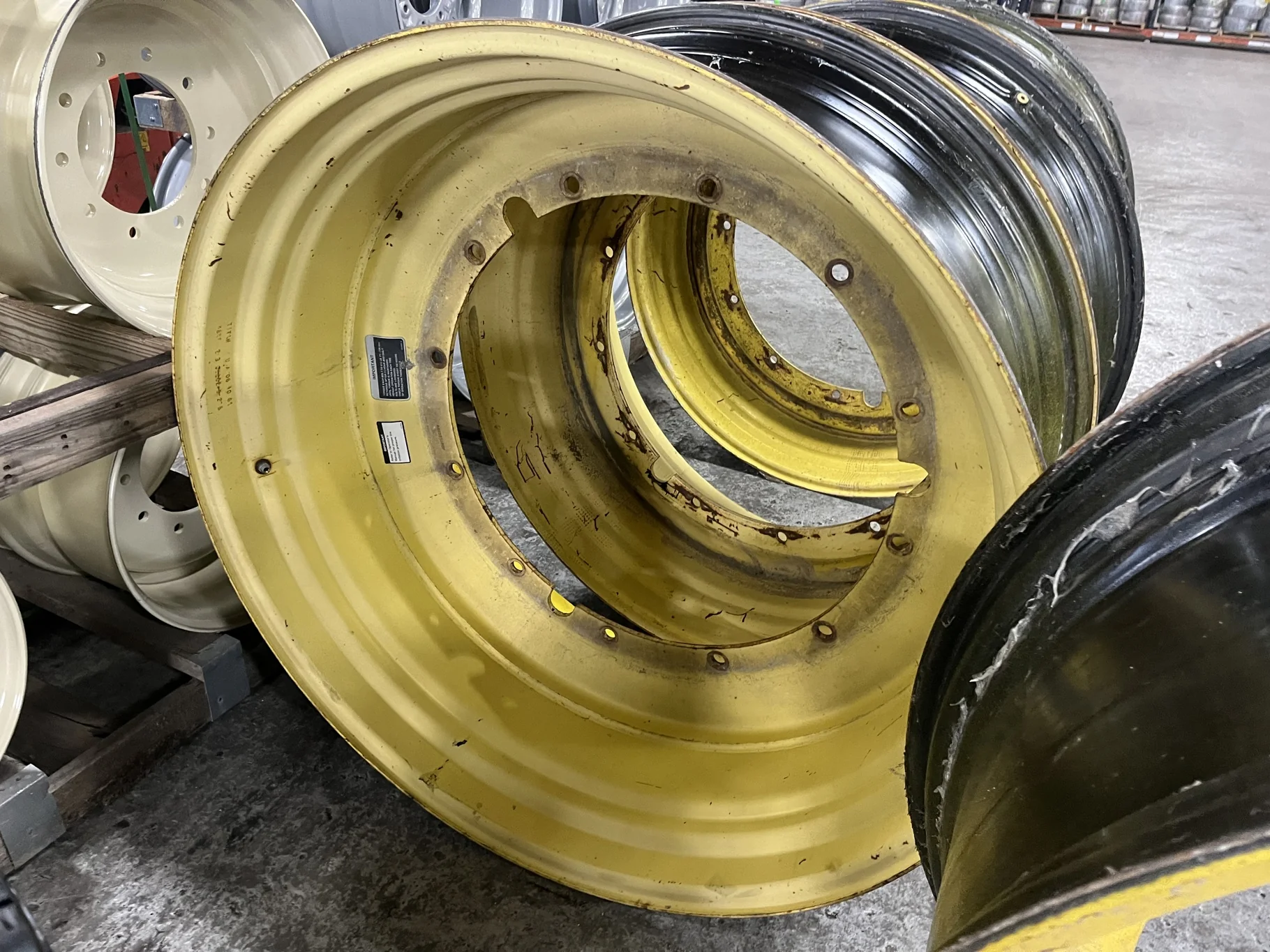 Used 21 x 46 12-32.047-30.078 Rim & Rail Yellow Wheel