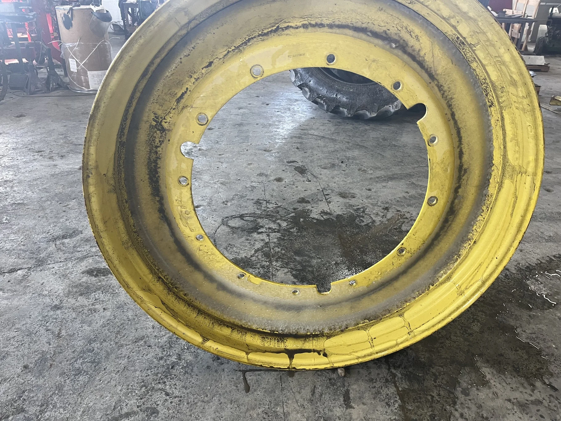 Used 15 X 50 12-32.04-30.17 Rim & Rail Yellow Wheel