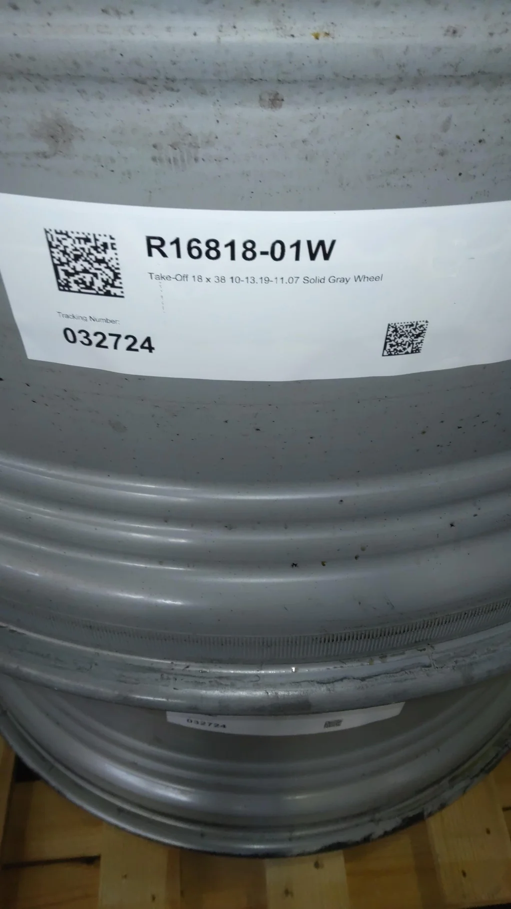 Take-Off 18 x 38 10-13.19-11.07 6"BS 15/16" BH Tractor-Only Gray Wheel image 3