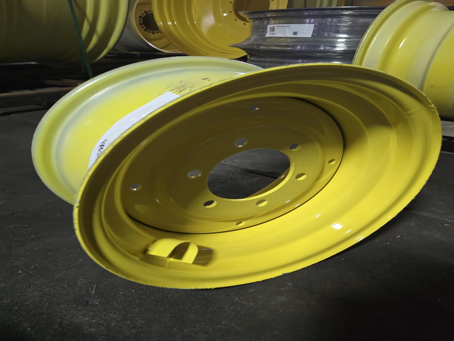 8 X 15 6-6-4.62 Solid Yellow Wheel RECONDITIONED image 3