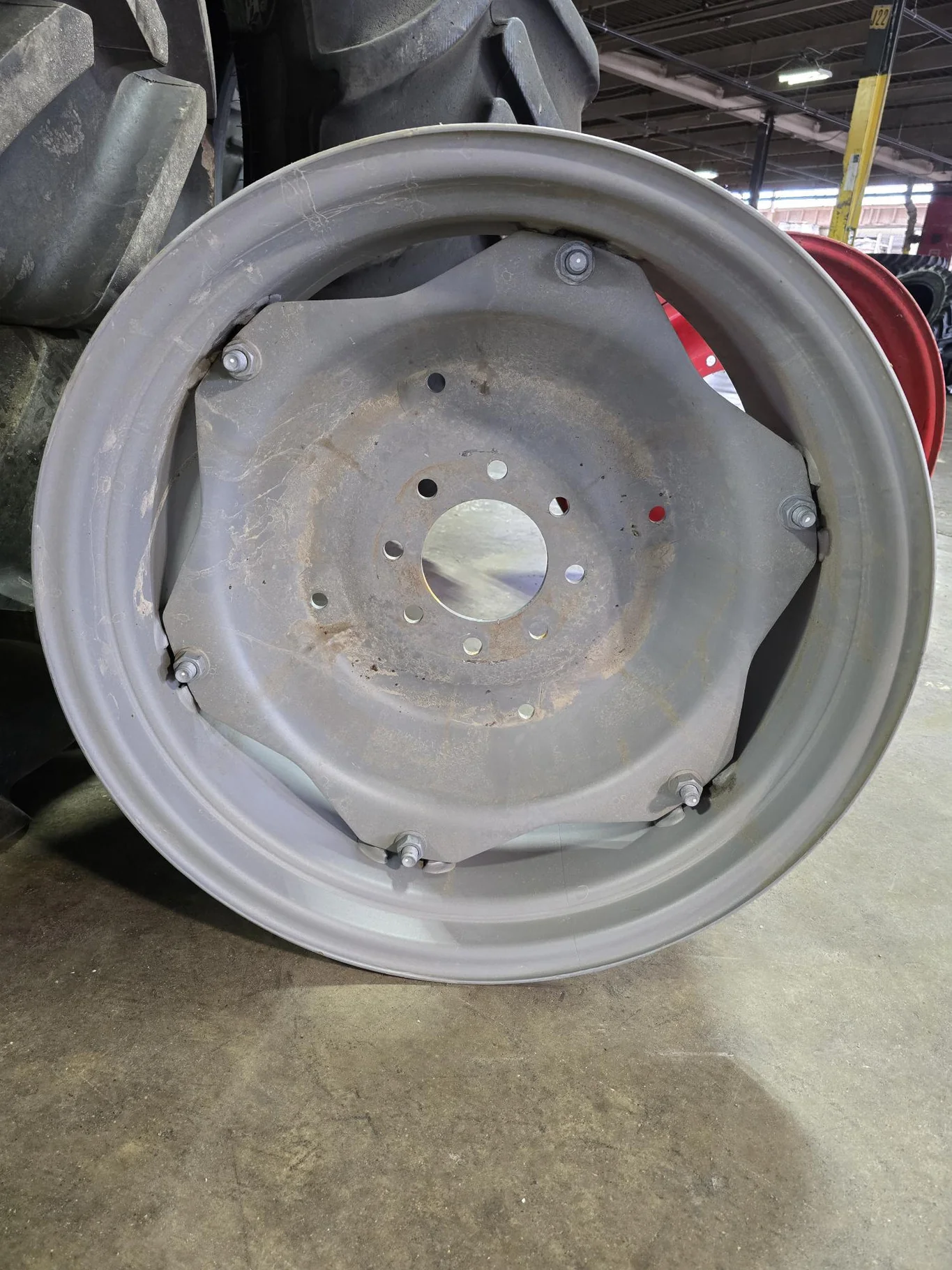 Take-Off 14 x 28 8-8-5.625 6 Clamp Agco Silver Wheel w/ Disc