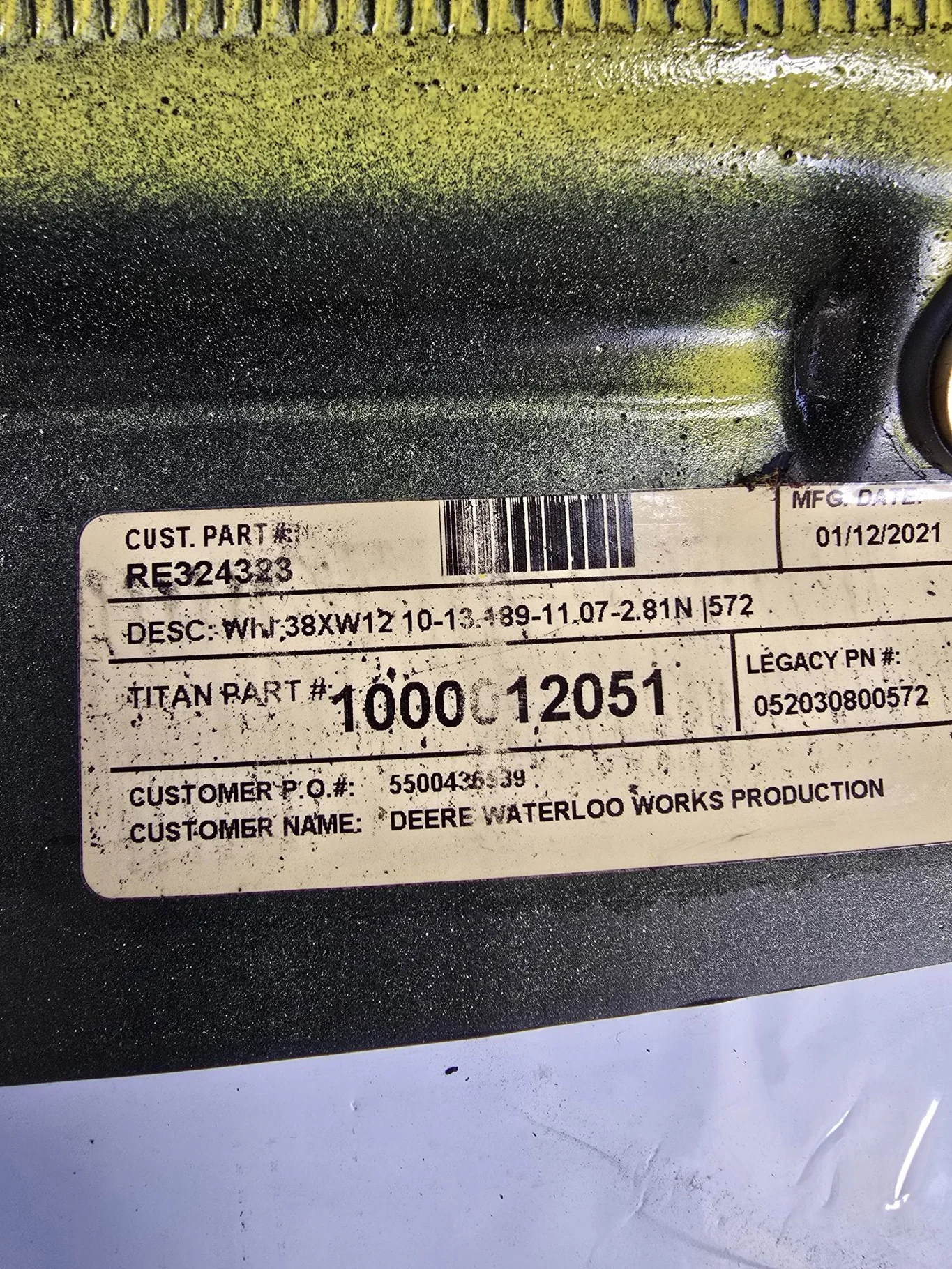 Used 12 x 38 Waffle 24-33.25 Yellow Wheel image 3