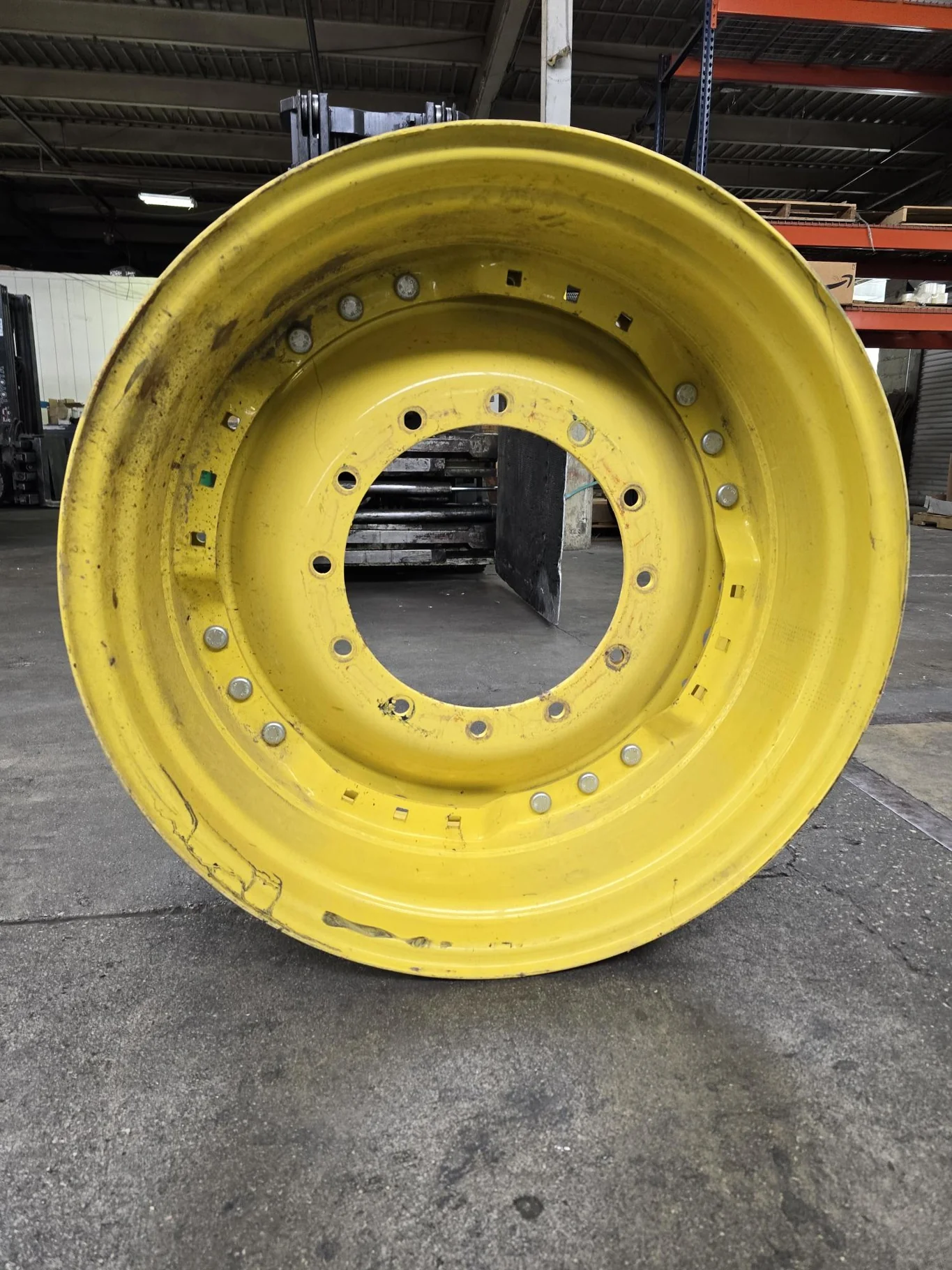 Used 15 x 34 12-16.732-14.62 Waffle Yellow Wheel w/ Disc
