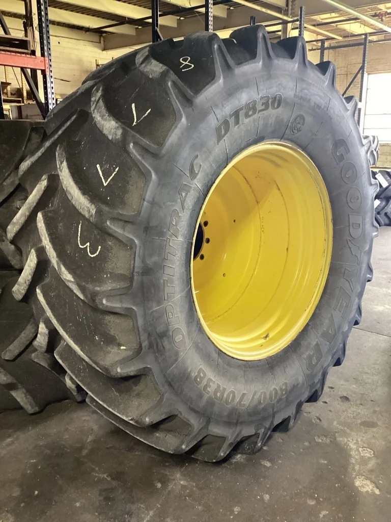 Used 800/70R38 173A8 Goodyear Optitrac DT830 TL R-1W 75-80% On 25 X 38 10-13.19-11.07 Dual Wheel image 2