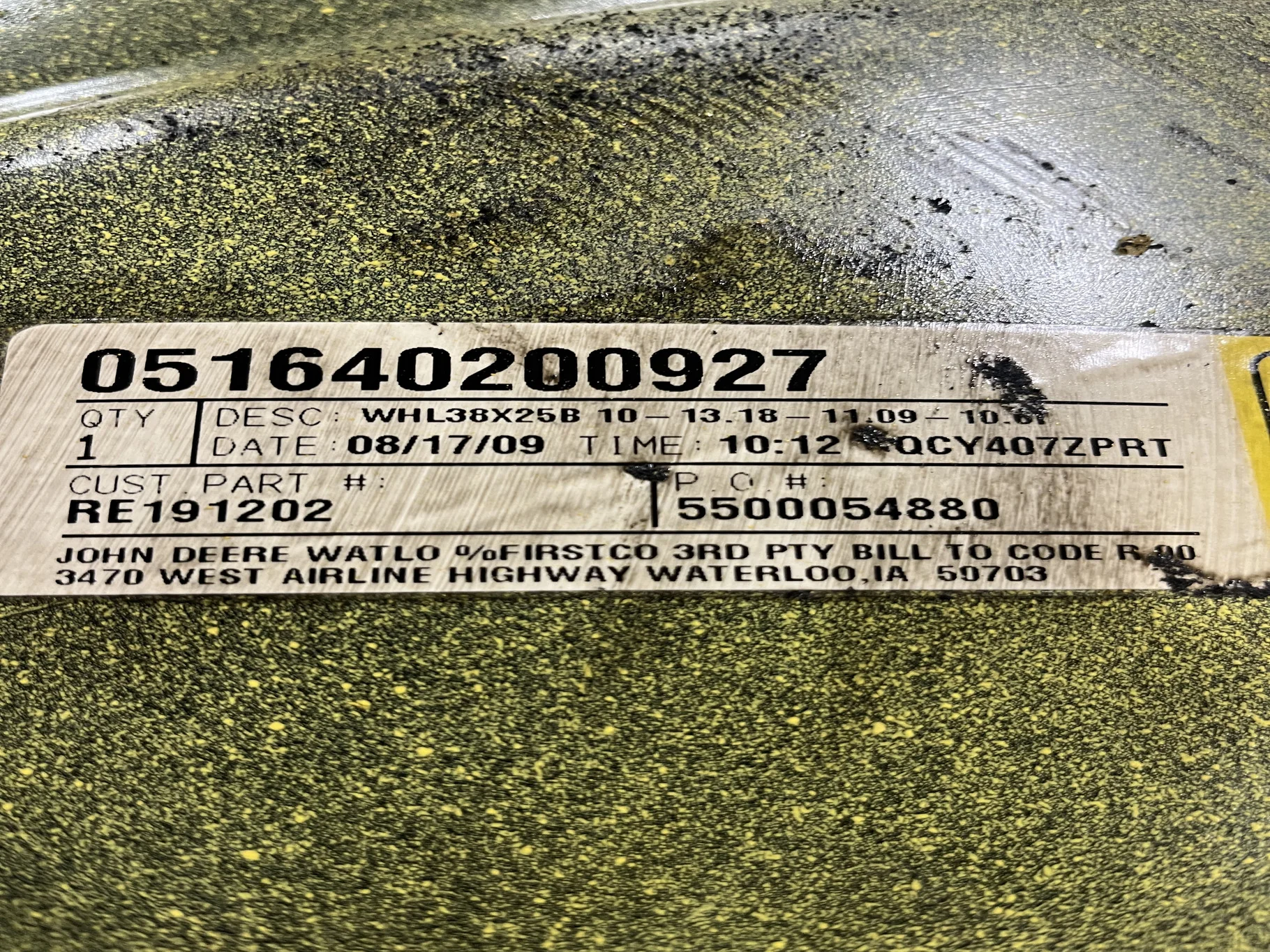 Used 25 X 38 10-13.18-11.09 Dual Yellow Wheel image 2