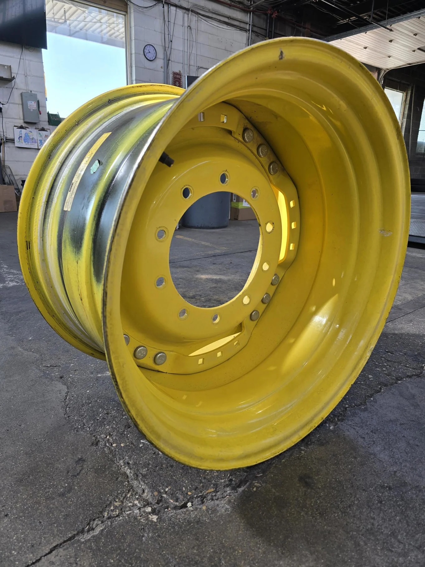 Take-Off 18 x 28 10-13.19-11.07 Waffle 3 Bolt Yellow Wheel w/ Disc image 3