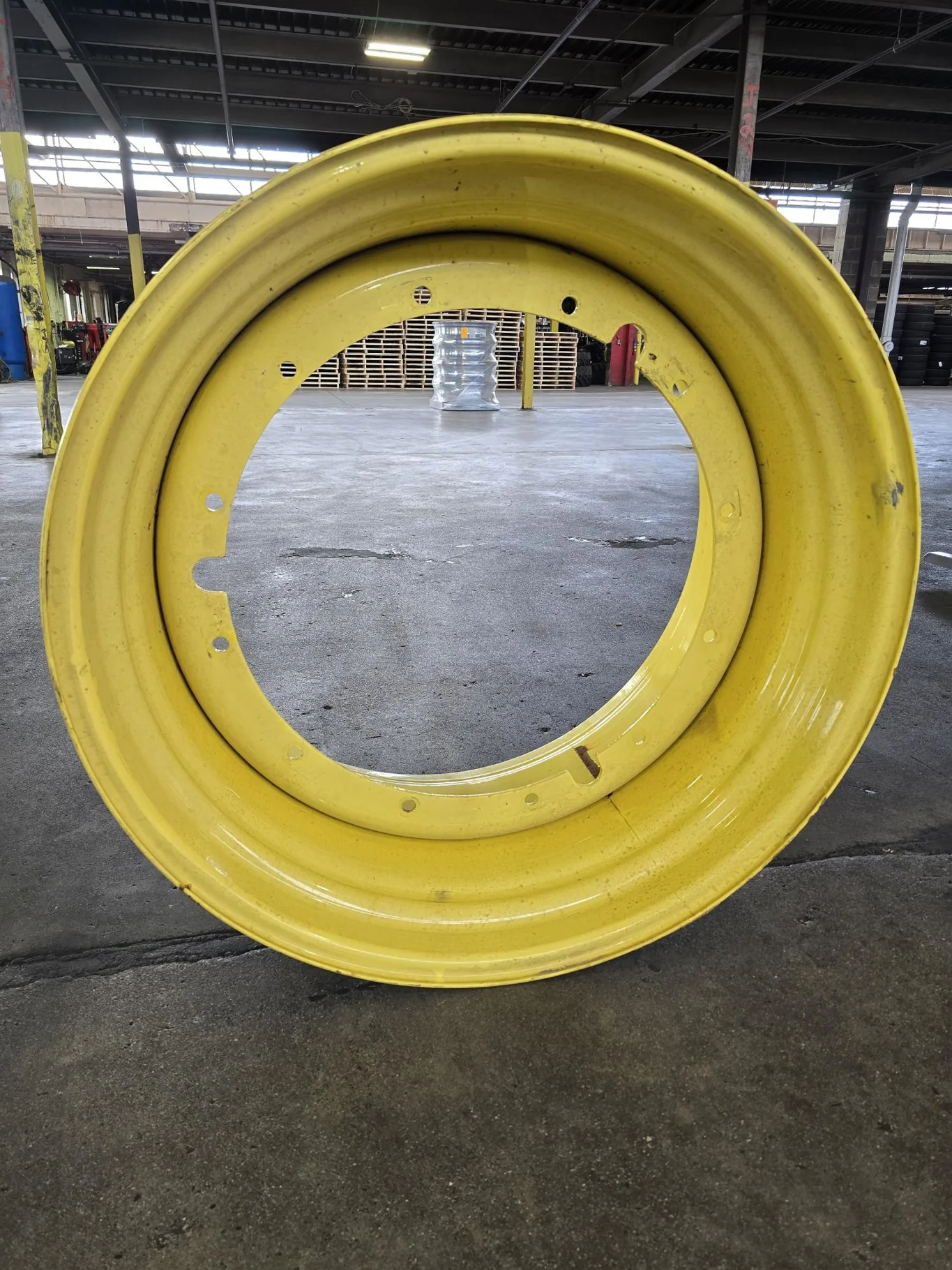 Used 23 x 42 12-32.047-30.078 Rim & Rail Yellow Wheel