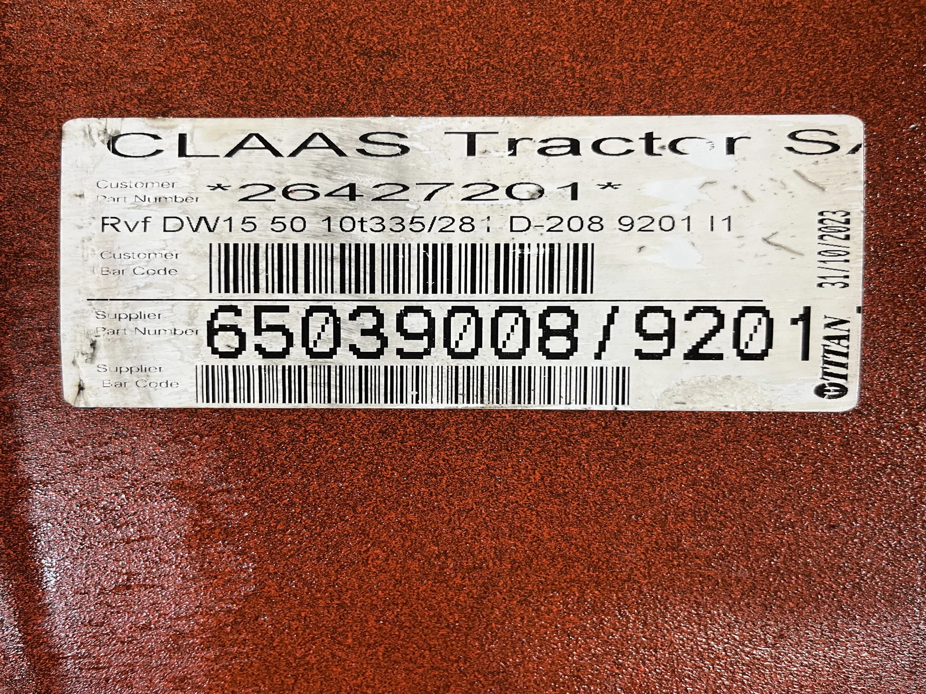 Used 15 X 50 10-13.19-11.07 Claas Orange Dual Wheel image 2