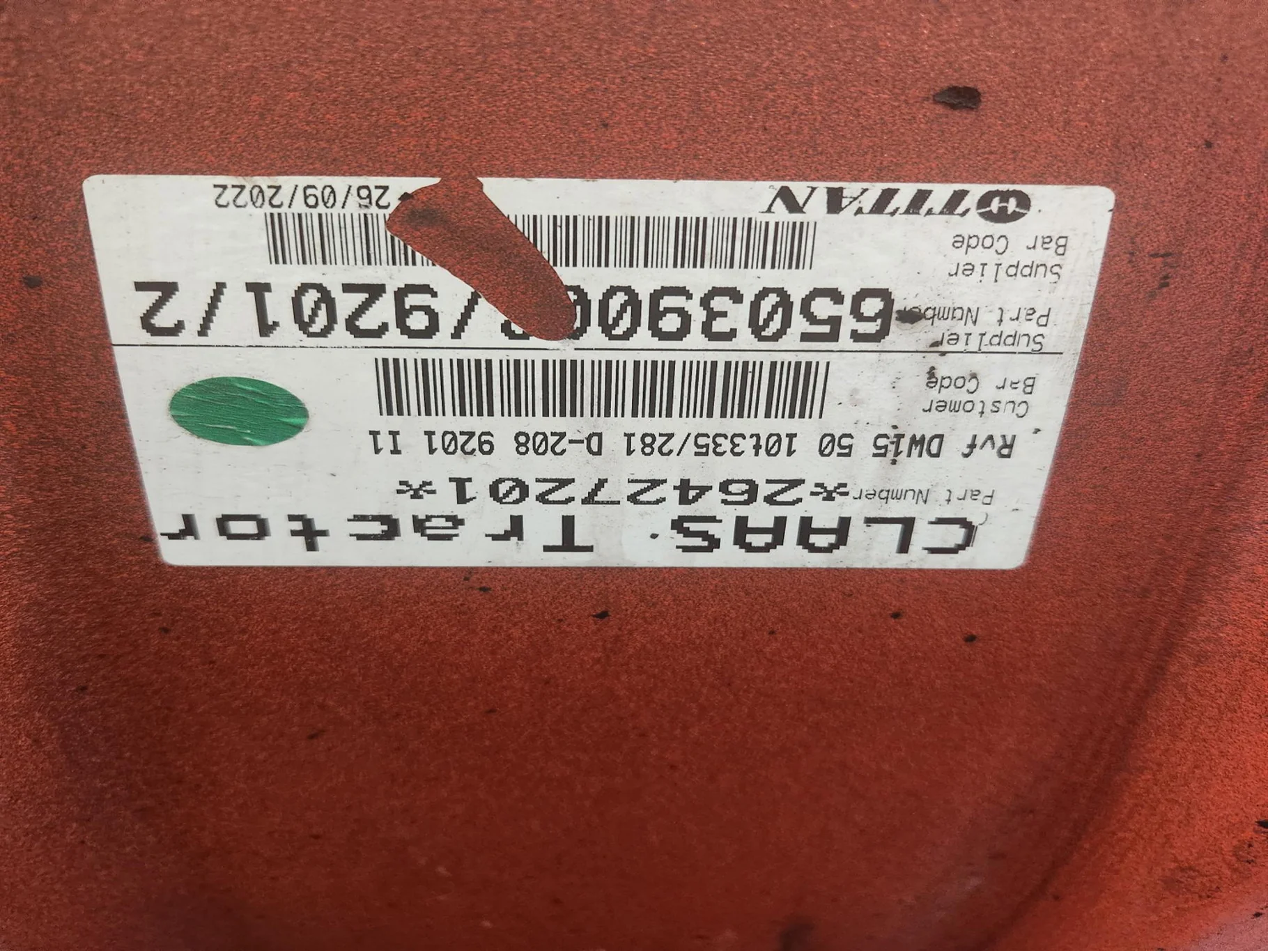 Take-Off 15 x 50 (10-13.19-11.07) Claas Orange Dual Wheel