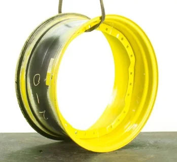 USED 16 X 34 24-29.25 3 BOLT WAFFLE YELLOW WHEEL