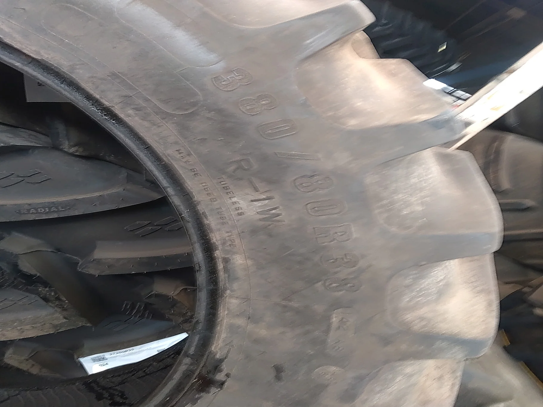 Used 380/80R38 142B Firestone Radial All Traction DT TL R-1W 90-95% image 3