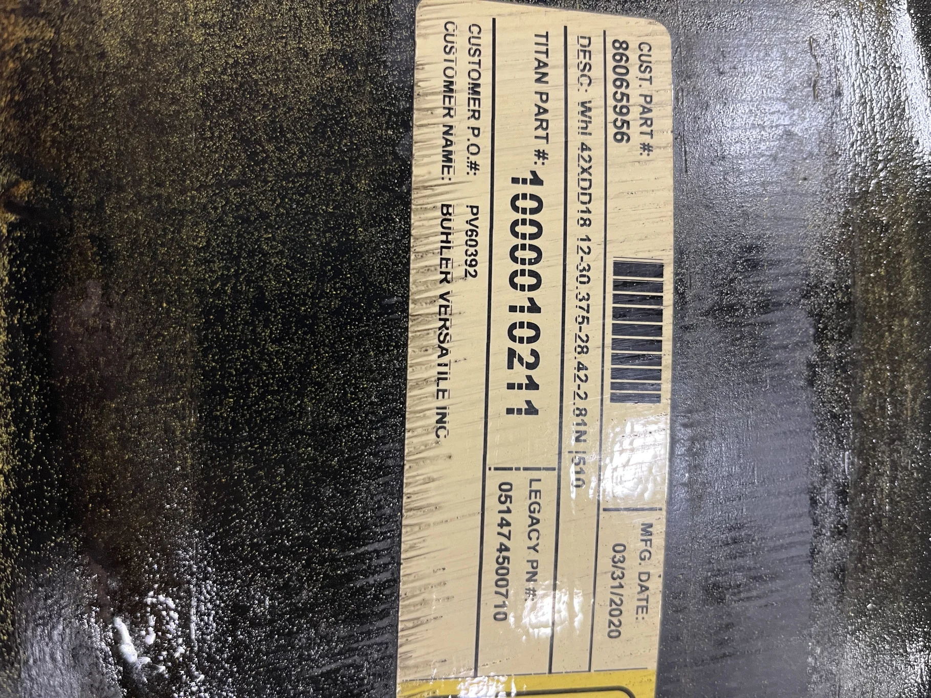 Used 18 x 42 12-30.375-28.42-2.81IN Rim & Rail Yellow Wheel image 3