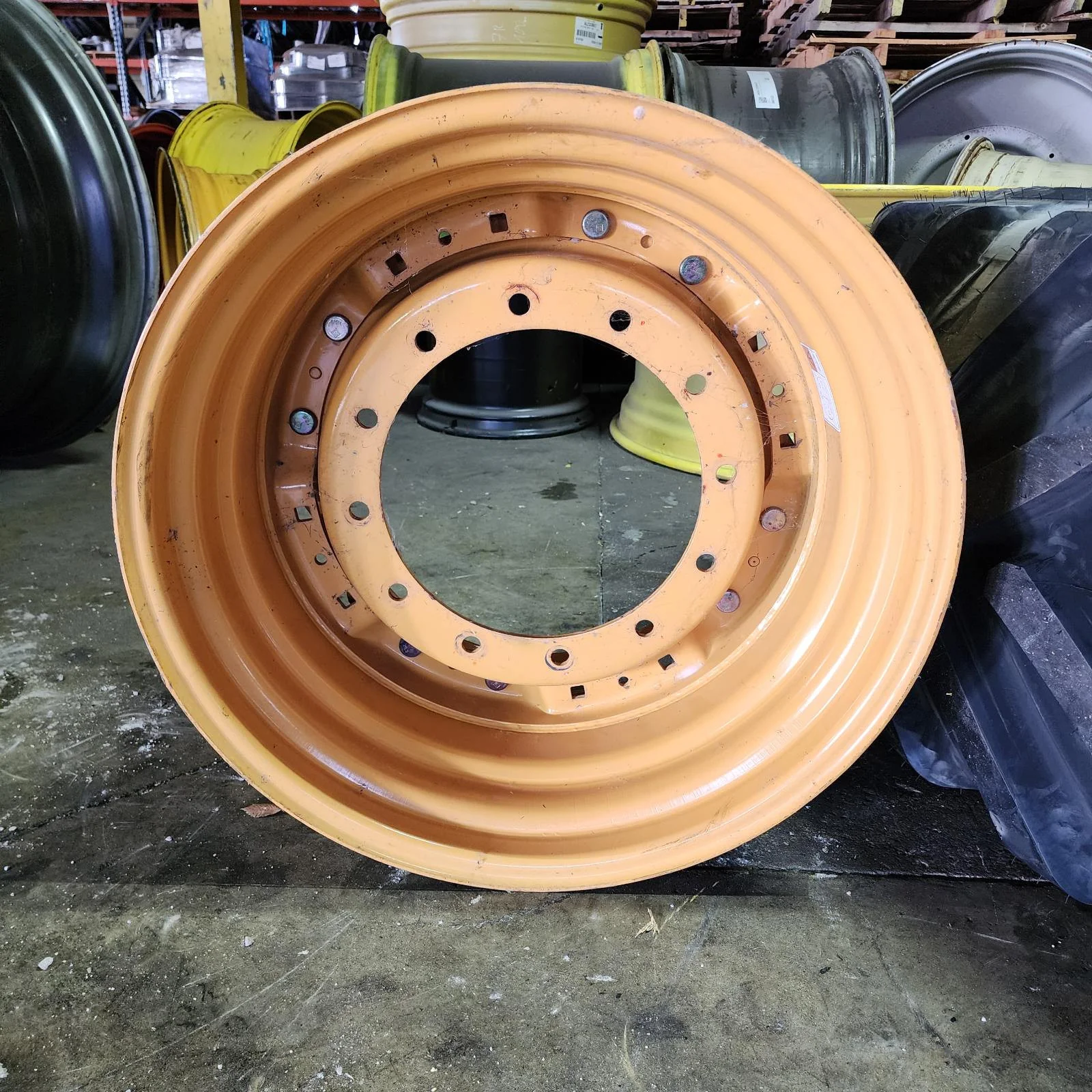 Used 15 X 30 12-16.732-14.620 Waffle 2 Bolt Yellow Wheel w/ Disc image 2