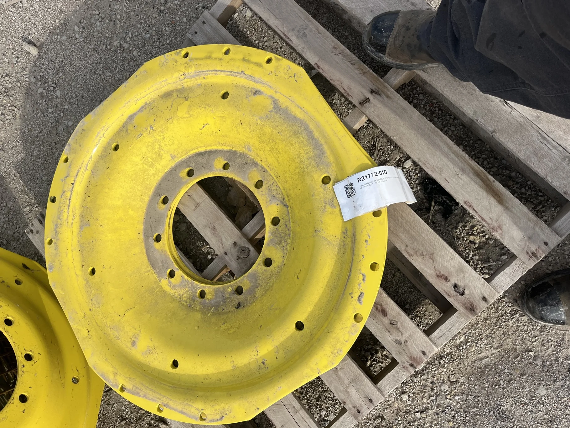 Take-Off DISCS 38" WAFFLE 10-13.19-11.07 (4" DRAW) .906 BH WITH WEIGHT HOLES YELLOW