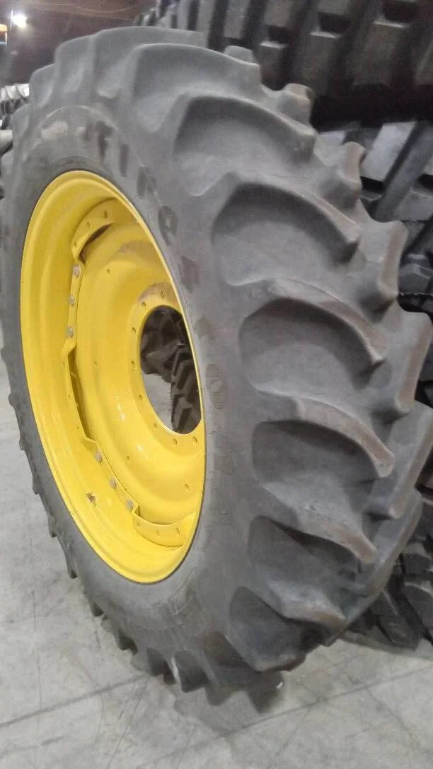 Used IF380/80R38 149B Firestone RAT DT 75-80% On 12 x 38 12-16.732-14.640 Waffle 3B Wheel w/ Disc image 5