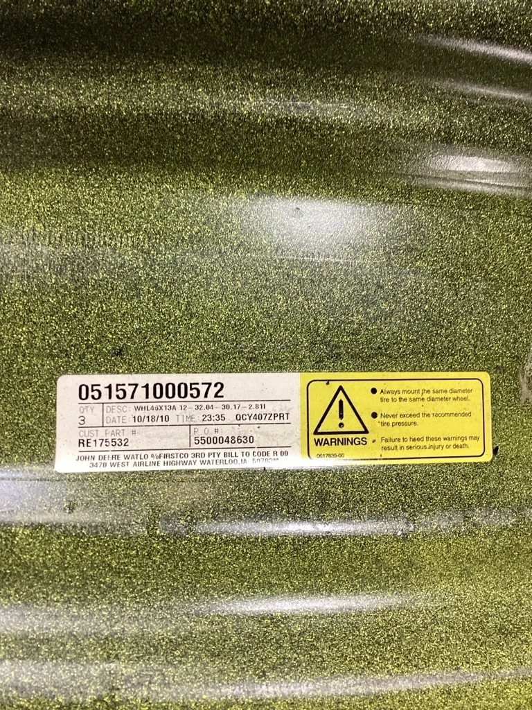 Used 13 x 46 12-32.047-30.078 Titan JD Rim & Rail (Mild Rust Paint In Fair Condition) image 2