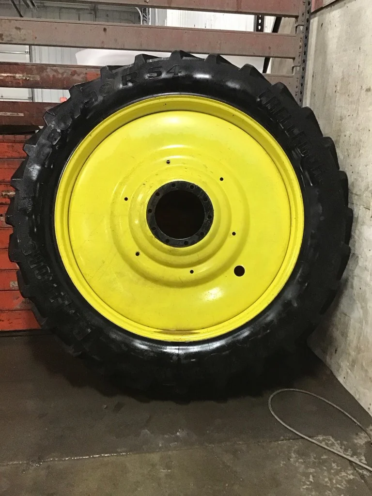 Used 380/90R54 152A8 Trelleborg TM100 TL R-1W 65-70% On 12 x 54 (10-13.19-11.07) JD Dual wheel