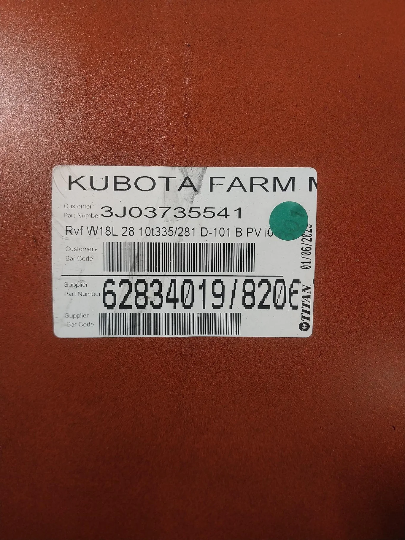 Take-Off 18 X 28 10-13.19-11.07 Solid Kubota Orange Wheel image 5