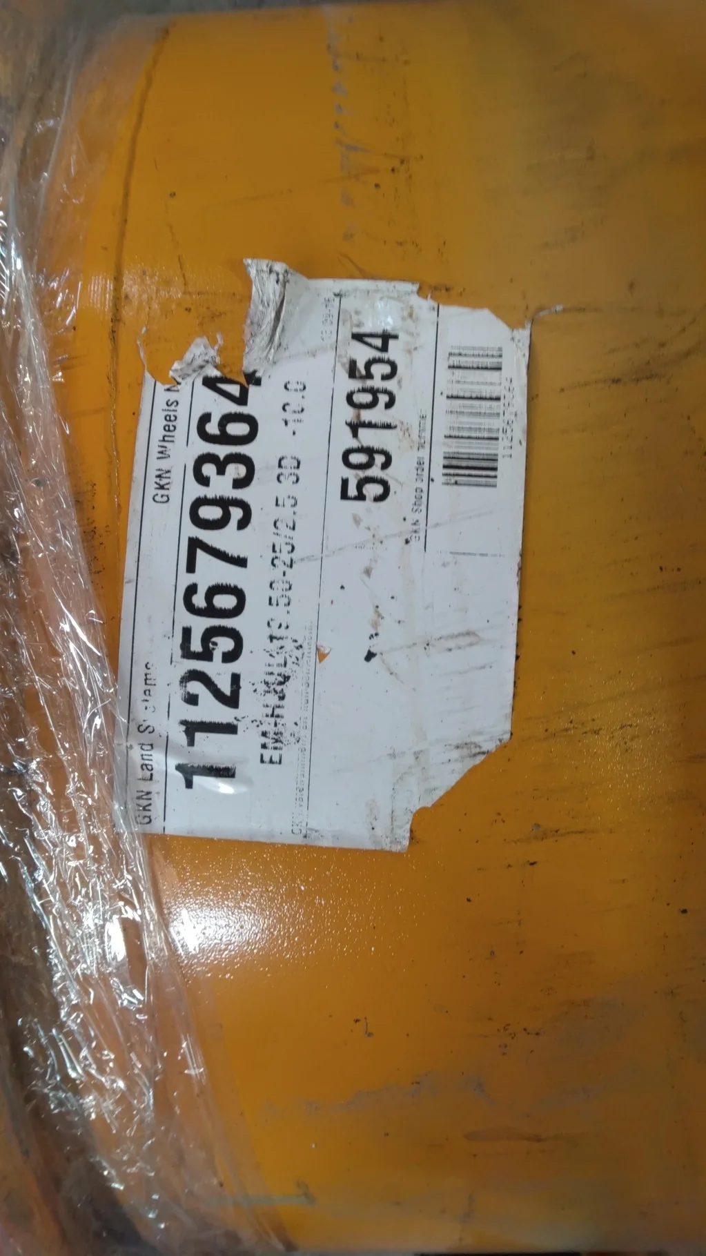 Used 19.5 x 25 16-16.73-14.640 Moveero Industrial Yellow Lock Ring 3pc Wheel image 6