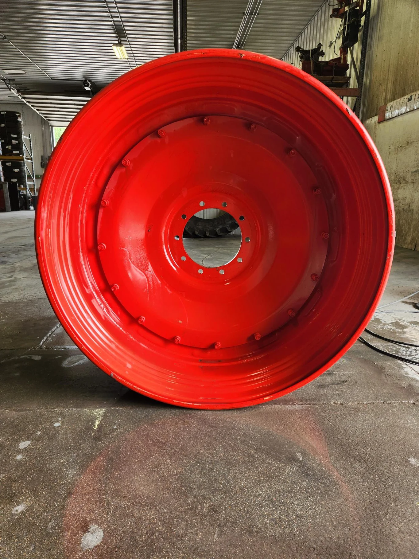 Used 15 x 50 10-13.19-11.07 Rim & Rail Fendt Red Wheel w/ Disc image 2