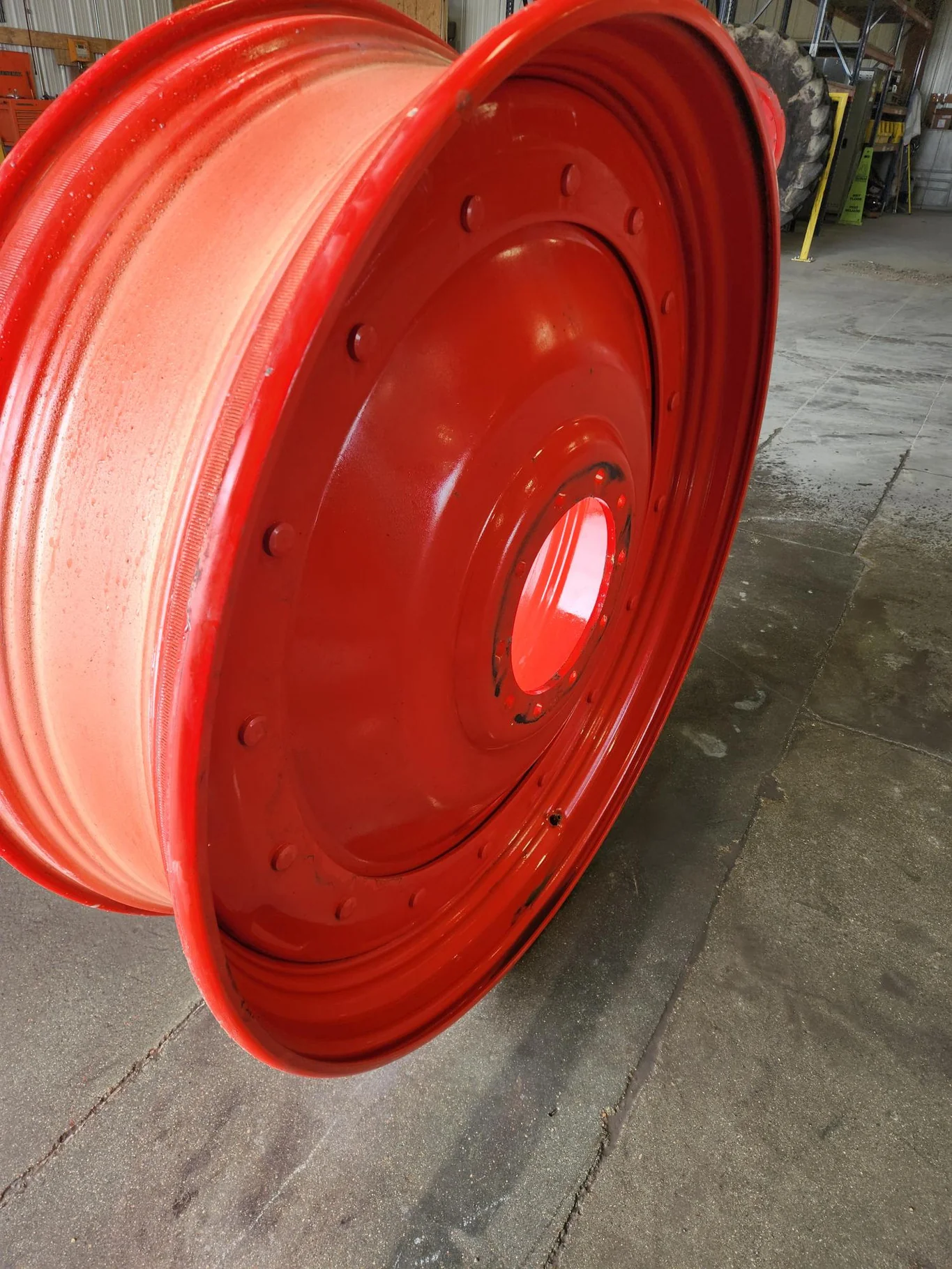 Used 15 x 50 10-13.19-11.07 Rim & Rail Fendt Red Wheel w/ Disc image 4
