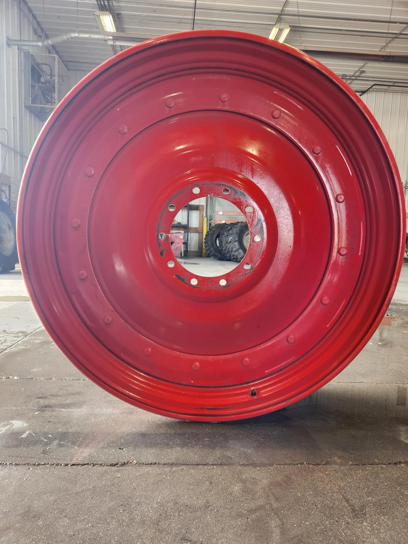 Used 15 x 50 10-13.19-11.07 Rim & Rail Fendt Red Wheel w/ Disc image 5