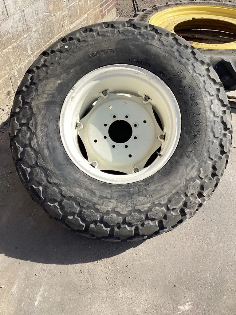 Used 16.9-24/6 Firestone ANS Tractor TL R3 65-70% On 14 X 24 8-8-6 6 Clamp NH White Wheel w/Disc
