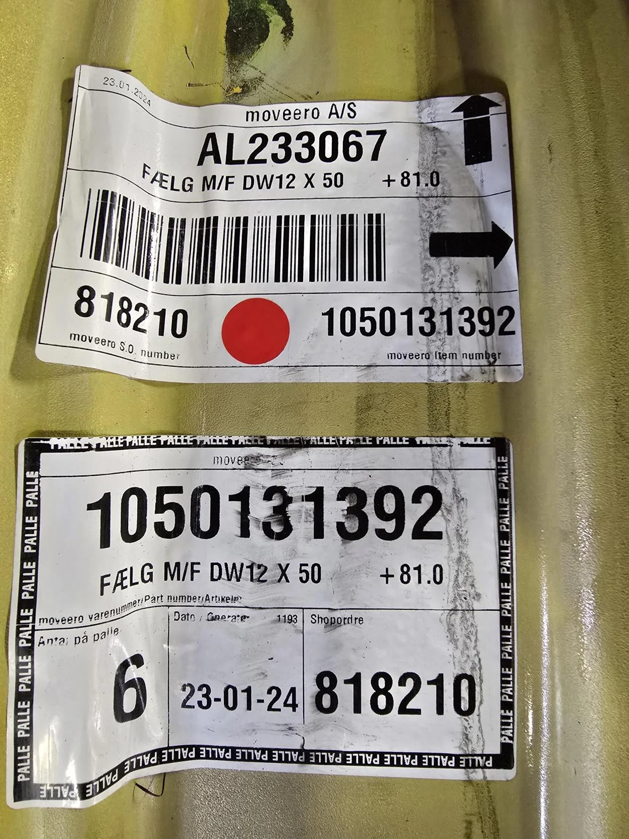 Take-Off 12 x 50 12-32.047-30.078 Rim & Rail Yellow Wheel image 3