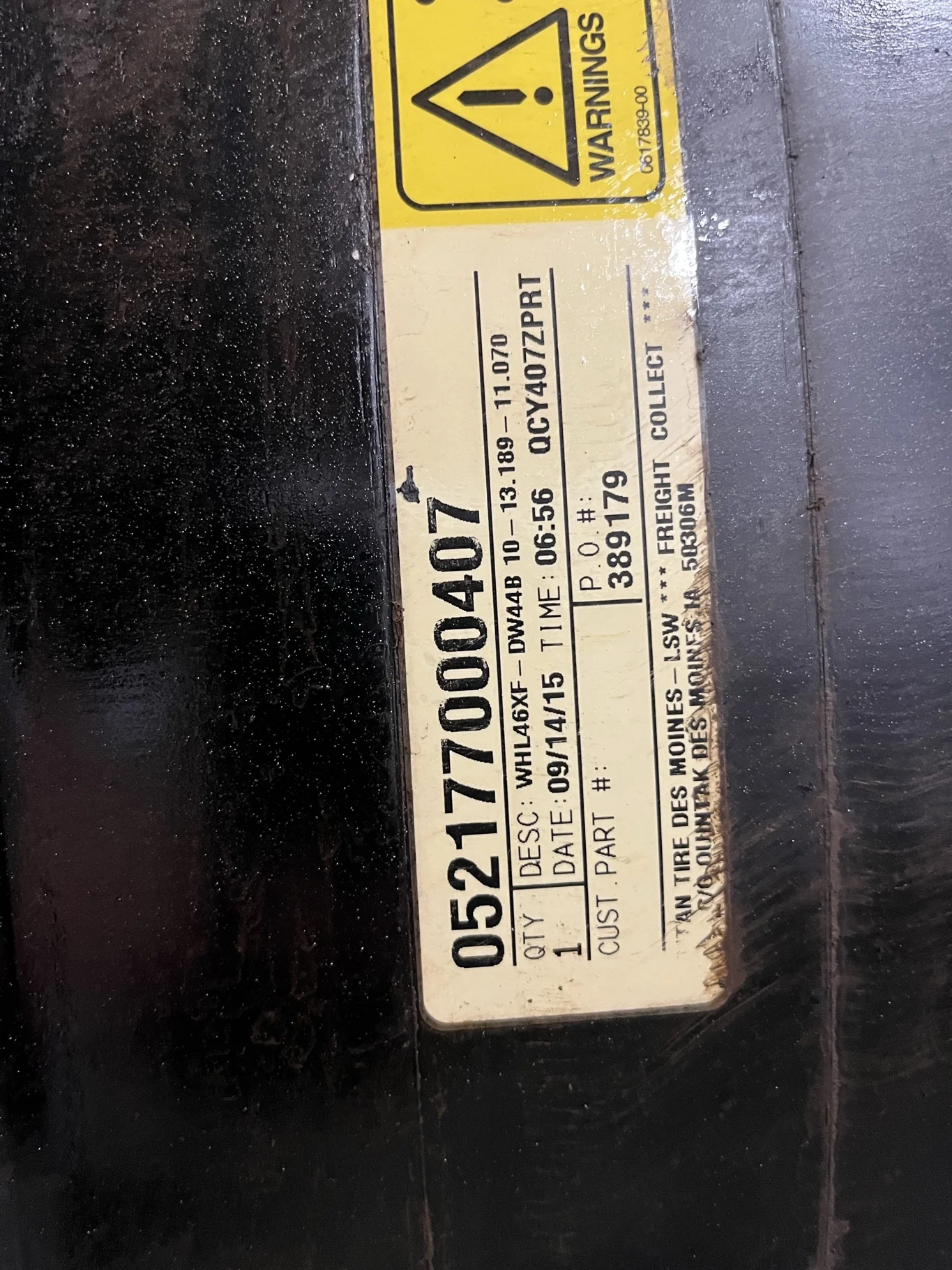 Used 44 x 46 10-13.189-11.07 Dual Case Silver Wheel