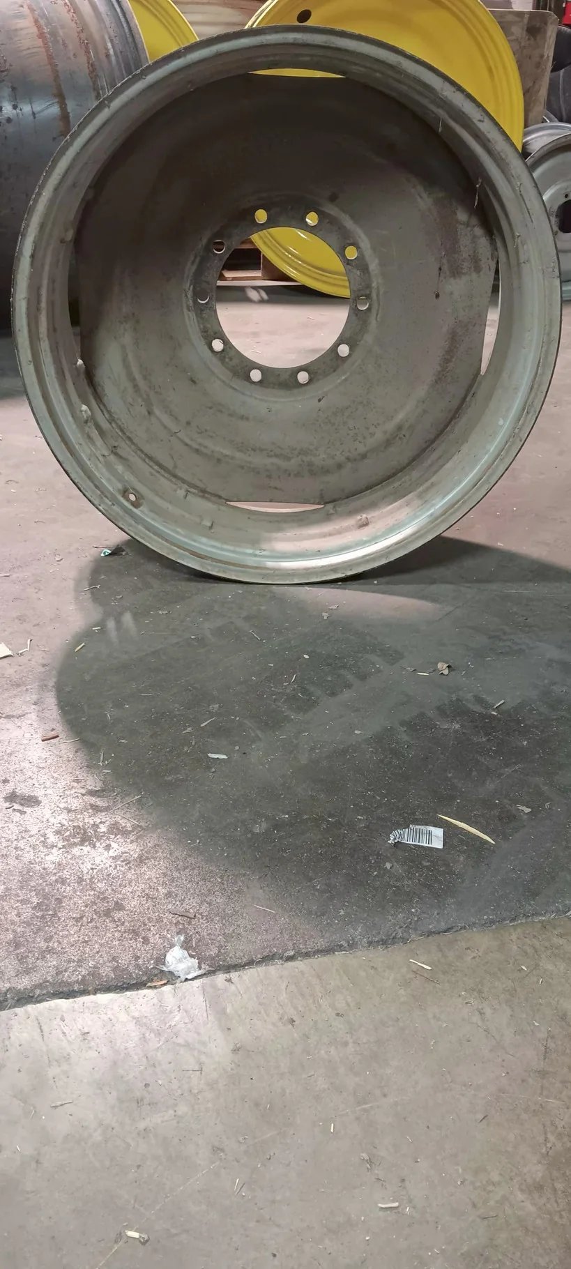 Used 10 X 36 10-13.19-11.07 Dual Double Bevel Silver Wheel w/ welded center