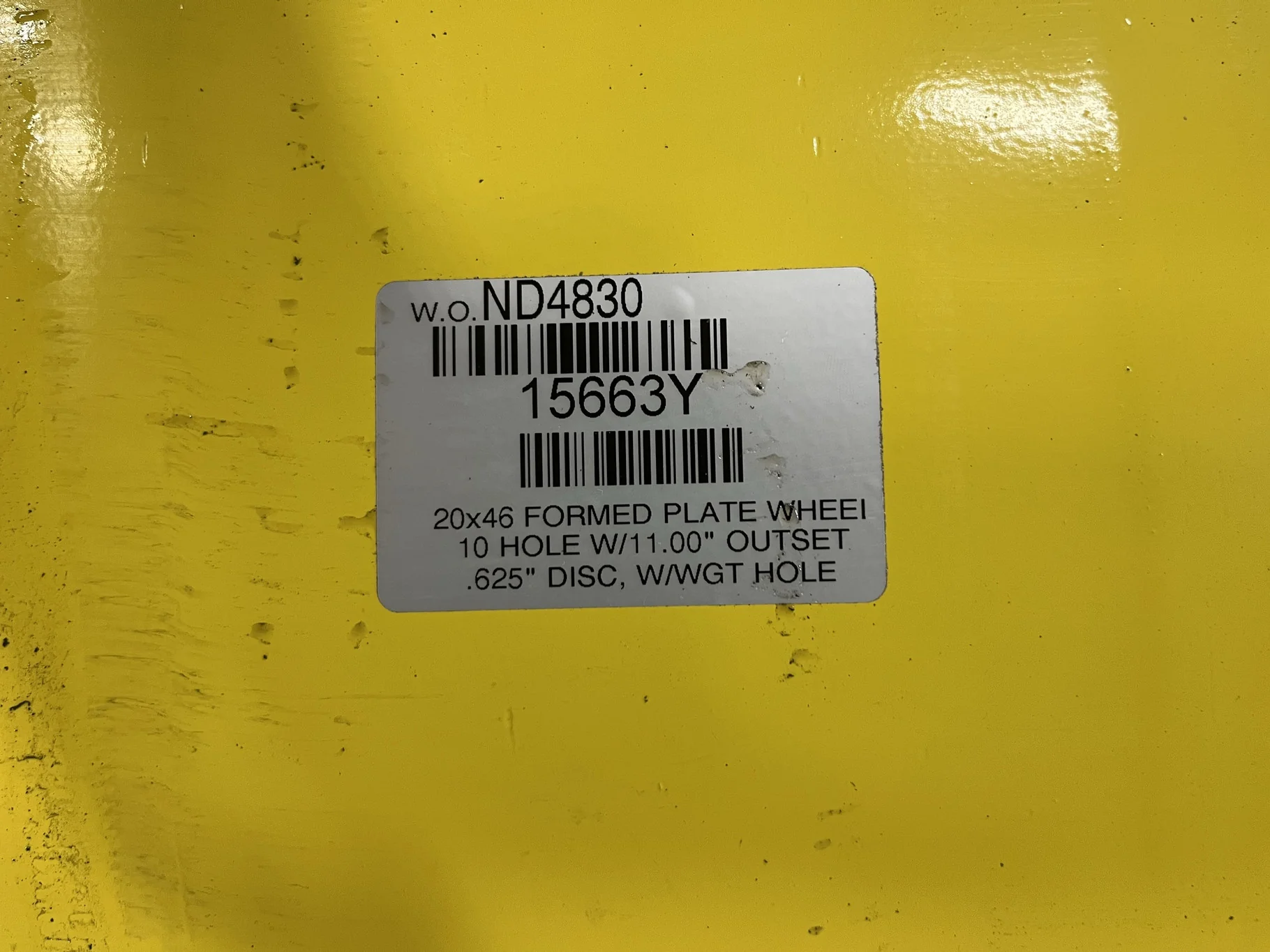 Used 20 x 46 10-13.19-11.07 Unverferth Dual Yellow Wheel image 3